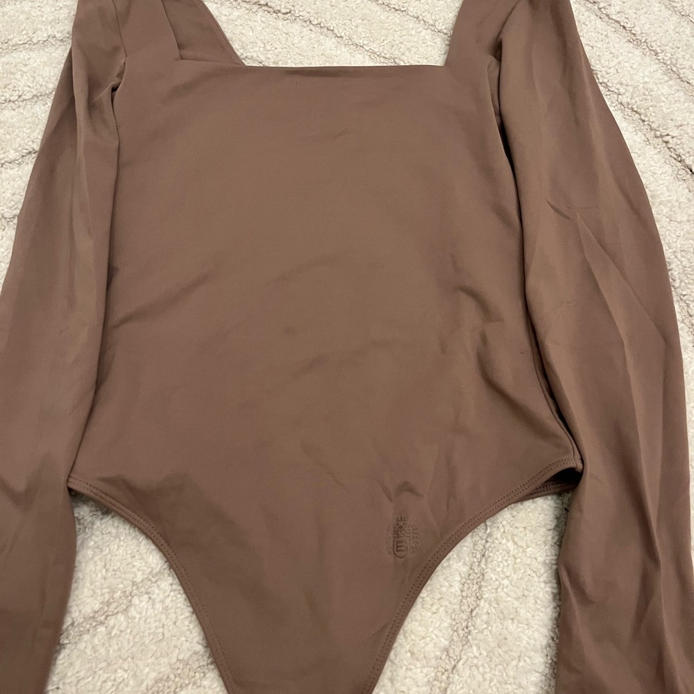 Babaton Taupe Long Sleeve Bodysuit